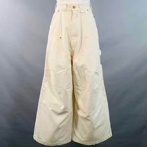 WILLY CHAVARRIA Off White Cotton Baggy Cropped Carpenter Casual Pants